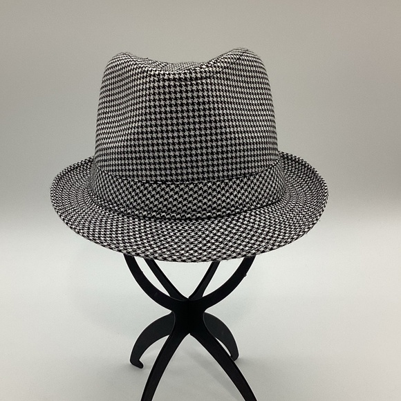 1819. Unisex Black & White Houndstooth Fedora NWT - Picture 1 of 3